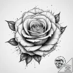 Glitchy, pixelated rose, ink illustration for… – tattoo sketch (№1754007372_0, 01.08.2025 00:16) — tattoovalue.net