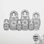 Tattoo design a set of russian dolls, represe… – tattoo sketch (№1754007569_0, 01.08.2025 00:19) — tattoovalue.net