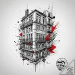 A street art mural covering the entire side o… – tattoo sketch (№1754008559_0, 01.08.2025 00:35) — tattoovalue.net