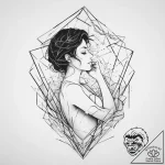 Tattoo design a virgo maiden’s silhouette bre… – tattoo sketch (№1754010535_0, 01.08.2025 01:08) — tattoovalue.net