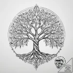 Tattoo design a stylized ‘tree of life’ from… – tattoo sketch (№1754011128_0, 01.08.2025 01:18) — tattoovalue.net