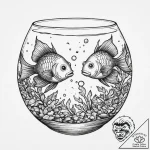 Tattoo design pisces fish wearing tiny snorke… – tattoo sketch (№1754012905_0, 01.08.2025 01:48) — tattoovalue.net