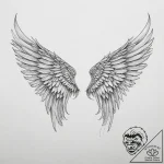 Tattoo sketch a pair of wings, one on each pe… – tattoo sketch (№1754013300_0, 01.08.2025 01:55) — tattoovalue.net