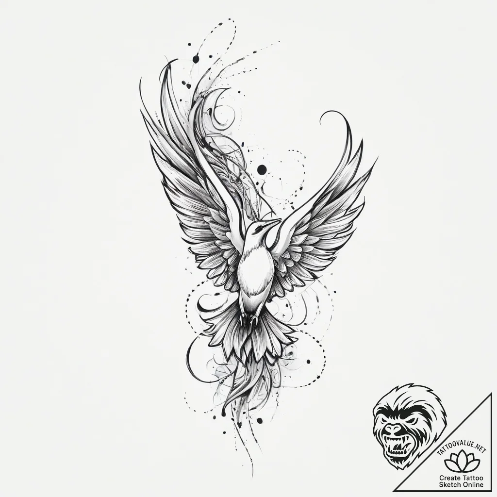 Tattoo design a fluid, abstract representatio... - tattoo sketch (№1754013497_0, 01.08.2025 01:58) — tattoovalue.net