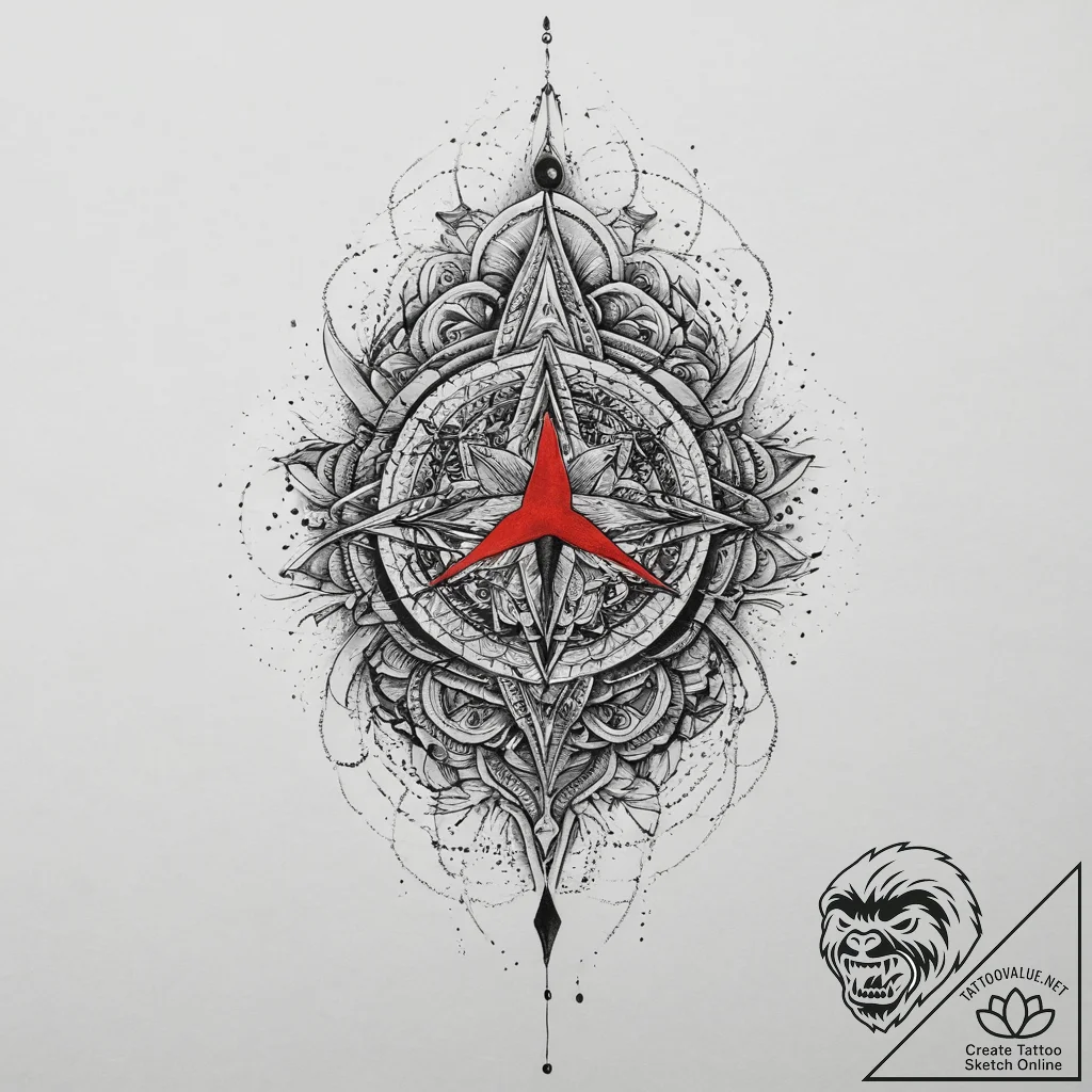 Tattoo sketch an abstract representation of g... - tattoo sketch (№1754014287_0, 01.08.2025 02:11) — tattoovalue.net