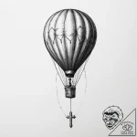 Tattoo sketch a balloon floating with a small… – tattoo sketch (№1754016080_0, 01.08.2025 02:41) — tattoovalue.net