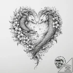 Tattoo design a pixelated heart that is also… – tattoo sketch (№1754016475_0, 01.08.2025 02:47) — tattoovalue.net