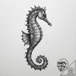 Seahorse, tattoo sketch design, watercolor ta… – tattoo sketch (№1754016873_0, 01.08.2025 02:54) — tattoovalue.net