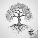 Tattoo design a tree whose roots are intertwi… – tattoo sketch (№1754017466_0, 01.08.2025 03:04) — tattoovalue.net
