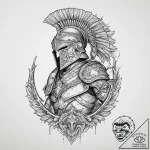Tattoo design a spartan warrior’s silhouette… – tattoo sketch (№1754017666_0, 01.08.2025 03:07) — tattoovalue.net