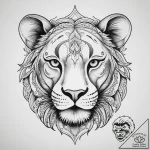 Tattoo sketch a powerful lioness face, serene… – tattoo sketch (№1754018457_0, 01.08.2025 03:20) — tattoovalue.net