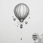Tattoo sketch a balloon floating into the sky… – tattoo sketch (№1754018855_0, 01.08.2025 03:27) — tattoovalue.net