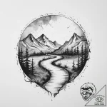 Tattoo design a winding path or road, symboli… – tattoo sketch (№1754019052_0, 01.08.2025 03:30) — tattoovalue.net
