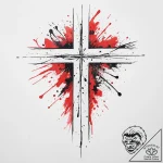 Tattoo design a small, unadorned cross or sta… – tattoo sketch (№1754023412_0, 01.08.2025 04:43) — tattoovalue.net