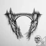 Tattoo sketch a bridge leading over a chasm,… – tattoo sketch (№1754024012_0, 01.08.2025 04:53) — tattoovalue.net