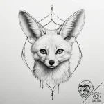 A fennec fox with large ears, tattoo line art… – tattoo sketch (№1754024408_0, 01.08.2025 05:00) — tattoovalue.net