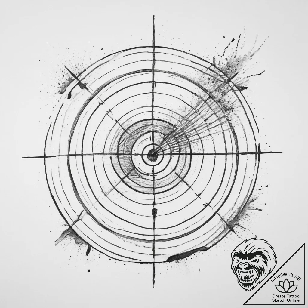 Tattoo design a laser beam cutting through a... - tattoo sketch (№1754025001_0, 01.08.2025 05:10) — tattoovalue.net
