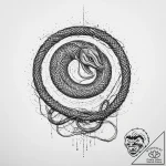 A telephone with its cord turning into a snak… – tattoo sketch (№1754025594_0, 01.08.2025 05:19) — tattoovalue.net