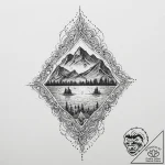 A dotwork landscape, tattoo drawing outline,… – tattoo sketch (№1754026187_0, 01.08.2025 05:29) — tattoovalue.net