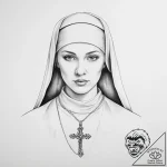 Nun – tattoo sketch (№1754026787_0, 01.08.2025 05:39) — tattoovalue.net