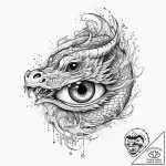 Tattoo design a gamer’s eye with a pixelated… – tattoo sketch (№1754027776_0, 01.08.2025 05:56) — tattoovalue.net
