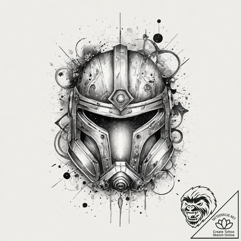 Tattoo sketch a stylized depiction of the cos... - tattoo sketch (№1754028566_0, 01.08.2025 06:09) — tattoovalue.net