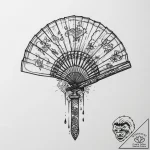 Tattoo design a samurai’s traditional fan wit… – tattoo sketch (№1754028962_0, 01.08.2025 06:16) — tattoovalue.net