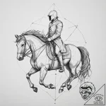 Headless horseman, tattoo line art, dotwork t… – tattoo sketch (№1754029755_0, 01.08.2025 06:29) — tattoovalue.net