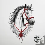 Horse, tattoo line art, on a clean white pape… – tattoo sketch (№1754029953_0, 01.08.2025 06:32) — tattoovalue.net