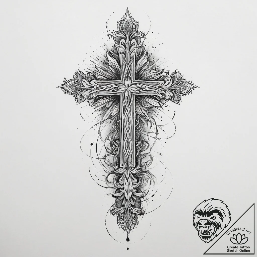 Tattoo design a flowing watercolor blend for... - tattoo sketch (№1754030150_0, 01.08.2025 06:35) — tattoovalue.net
