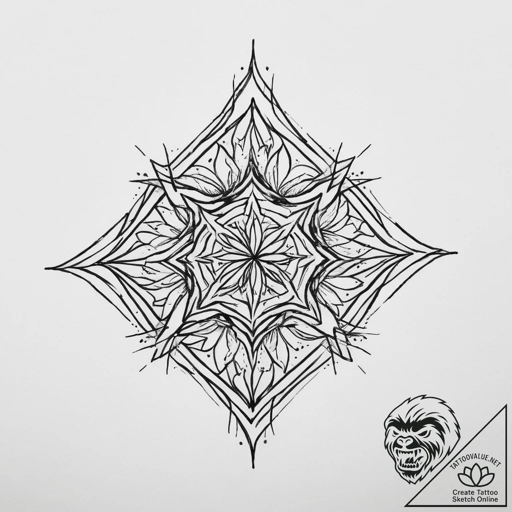 Svarog's square, concept art for tattoo, mini... - tattoo sketch (№1754030744_0, 01.08.2025 06:45) — tattoovalue.net