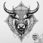 Tattoo design a powerful taurus bull, with vi… – tattoo sketch (№1754030942_0, 01.08.2025 06:49) — tattoovalue.net