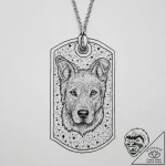 Tattoo design a dog tag with a subtle crack o… – tattoo sketch (№1754031945_0, 01.08.2025 07:05) — tattoovalue.net