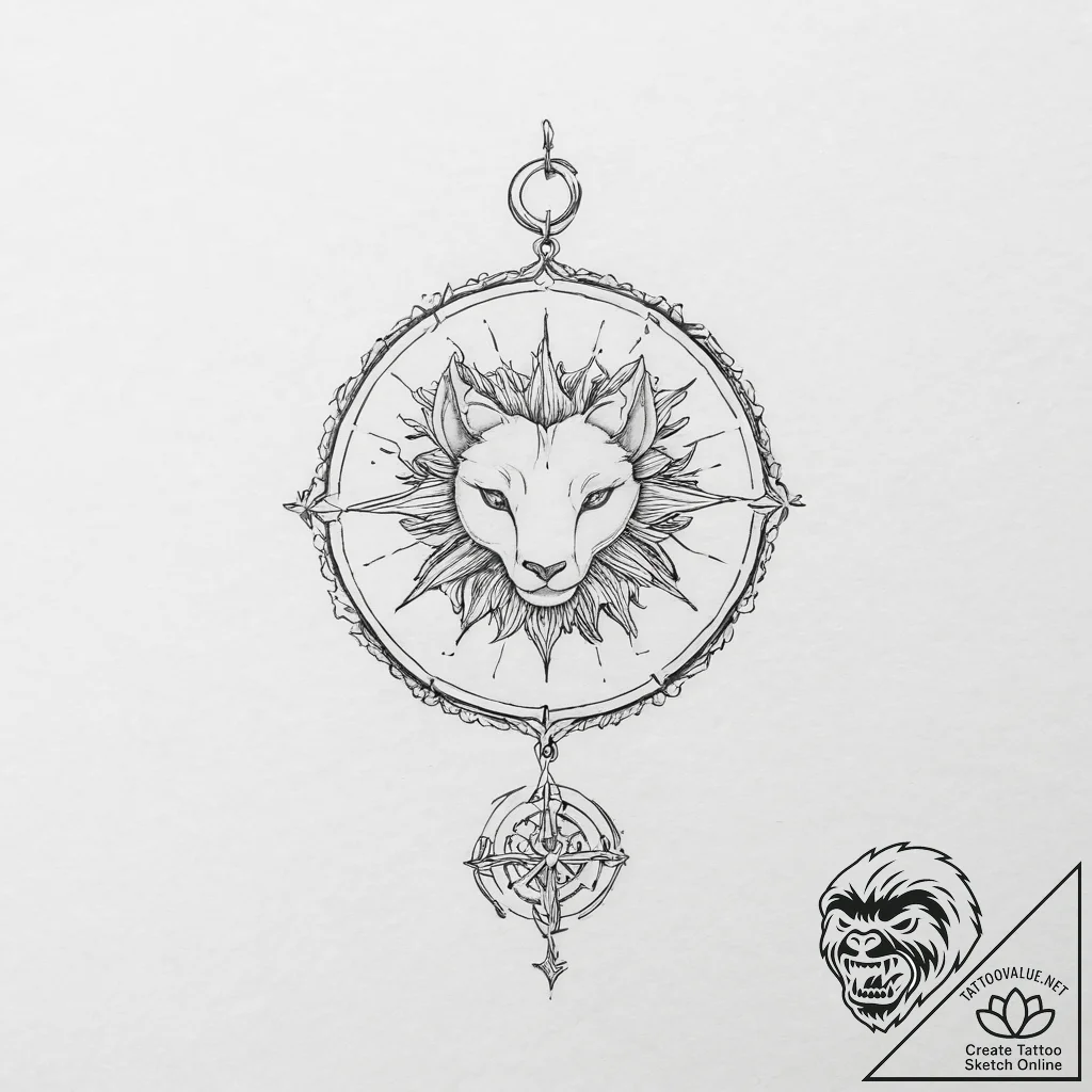 Tattoo design a minimalist zodiac symbol with... - tattoo sketch (№1754032931_0, 01.08.2025 07:22) — tattoovalue.net