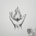 Tattoo sketch a minimalist hand holding a bur… – tattoo sketch (№1754035507_0, 01.08.2025 08:05) — tattoovalue.net