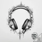 Tattoo sketch a gaming headset with a microph… – tattoo sketch (№1754036701_0, 01.08.2025 08:25) — tattoovalue.net
