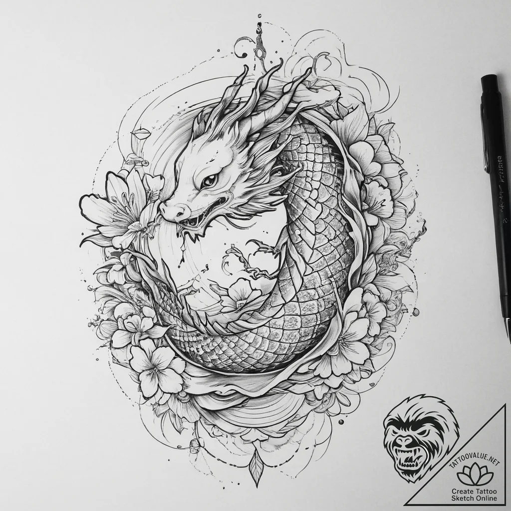 Tattoo design a zodiac animal with a subtle m... - tattoo sketch (№1754037889_0, 01.08.2025 08:44) — tattoovalue.net