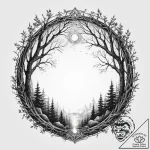 Tattoo sketch a glowing portal frame in a dar… – tattoo sketch (№1754038485_0, 01.08.2025 08:54) — tattoovalue.net