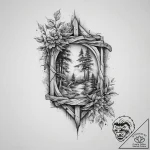 Tattoo design a robust, traditional timber fr… – tattoo sketch (№1754039079_0, 01.08.2025 09:04) — tattoovalue.net
