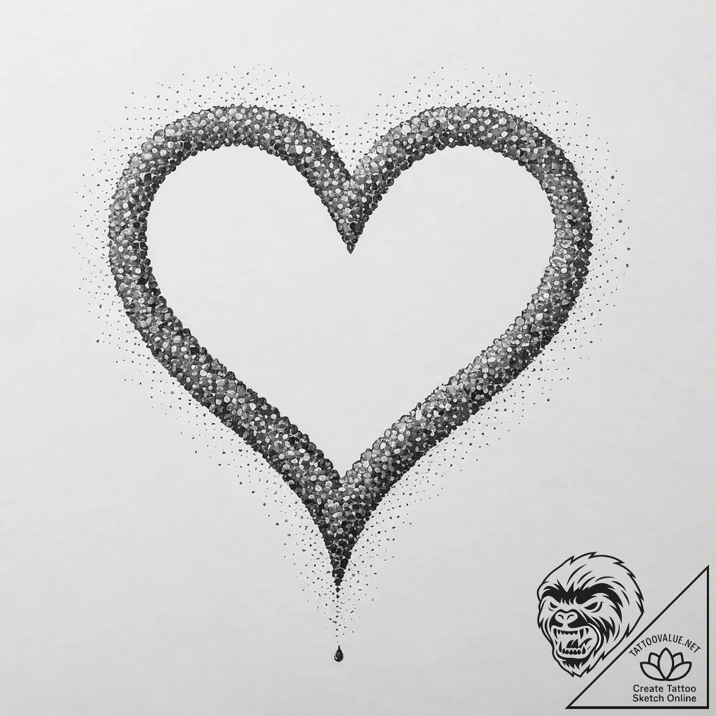 Tattoo sketch a heart made of a single contin... - tattoo sketch (№1754039476_0, 01.08.2025 09:11) — tattoovalue.net