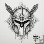 A spartan helmet with an arrow in it (is ther… – tattoo sketch (№1754039877_0, 01.08.2025 09:17) — tattoovalue.net