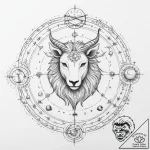 Tattoo design a zodiac animal with subtle alc… – tattoo sketch (№1754041495_0, 01.08.2025 09:44) — tattoovalue.net