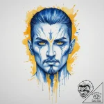 Tattoo design: perun’s face, half-shadowed, h… – tattoo sketch (№1754041898_0, 01.08.2025 09:51) — tattoovalue.net