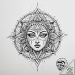 Tattoo design: perun’s face, half-shadowed, h… – tattoo sketch (№1754043320_0, 01.08.2025 10:15) — tattoovalue.net