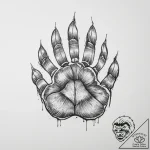 Bear’s paw – tattoo sketch (№1754043527_0, 01.08.2025 10:18) — tattoovalue.net