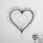 Tattoo design a geometric heart with a single… – tattoo sketch (№1754045378_0, 01.08.2025 10:49) — tattoovalue.net