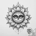 Tattoo sketch a sunflower with an eye at its… – tattoo sketch (№1754045579_0, 01.08.2025 10:52) — tattoovalue.net