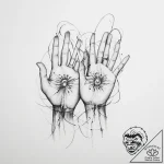 Tattoo design an abstract ‘energy flow’ betwe… – tattoo sketch (№1754045987_0, 01.08.2025 10:59) — tattoovalue.net