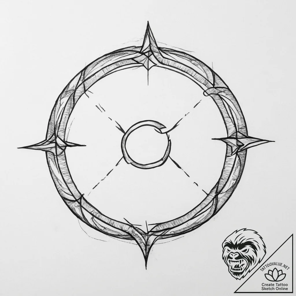 Omega (symbol) - tattoo sketch (№1754046598_0, 01.08.2025 11:09) — tattoovalue.net