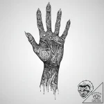 Tattoo design a zombie’s decaying hand reachi… – tattoo sketch (№1754046999_0, 01.08.2025 11:16) — tattoovalue.net
